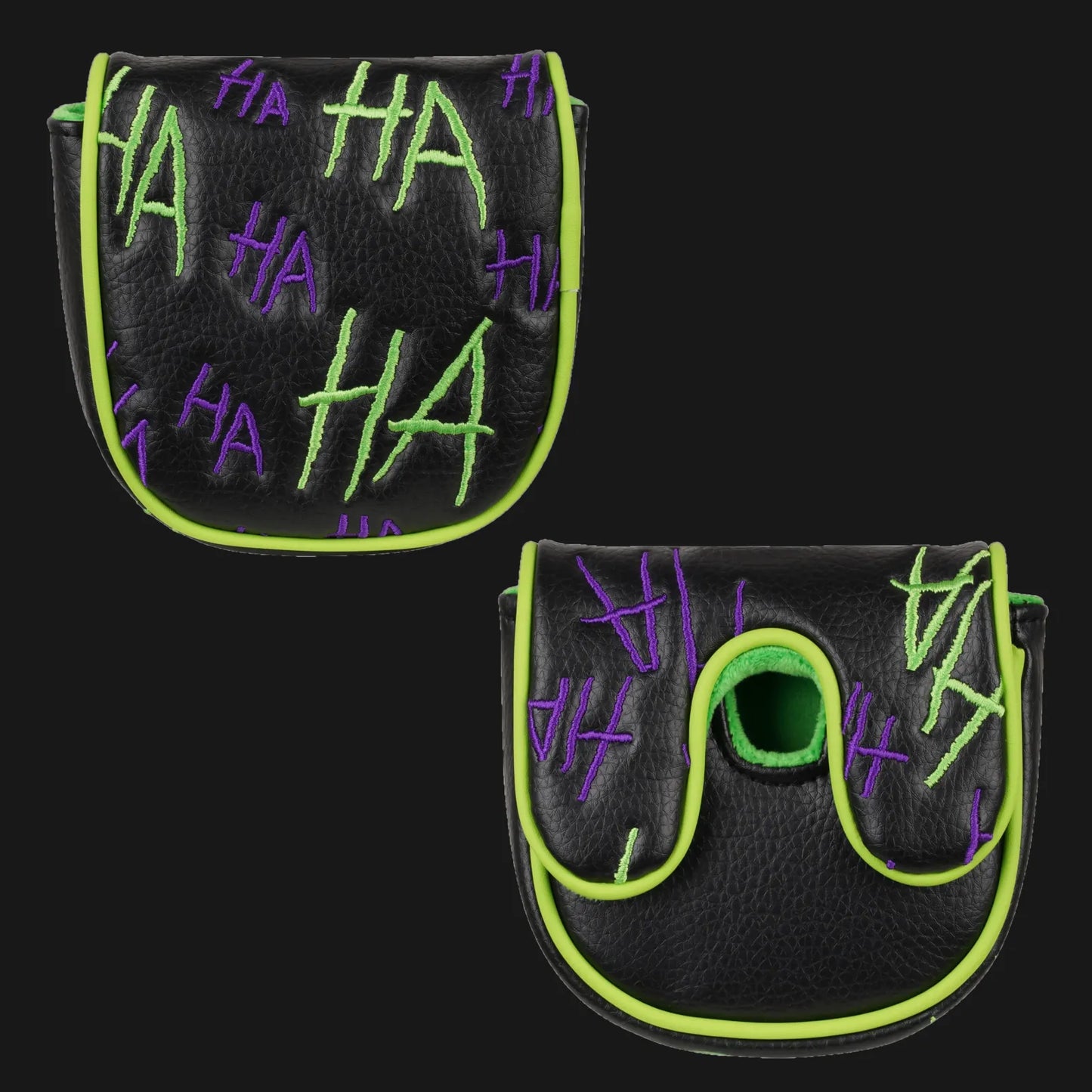 Green and purple HAHA LAB DF3 golf putter headcover