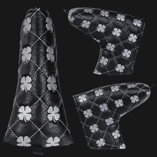 Clover themed blade golf putter headcover