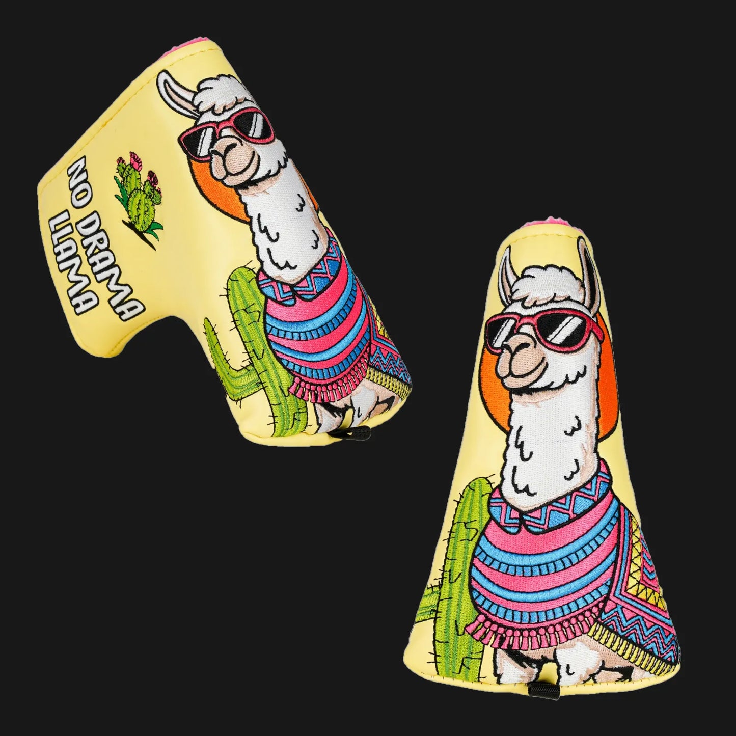 Yellow llama blade golf putter headcover